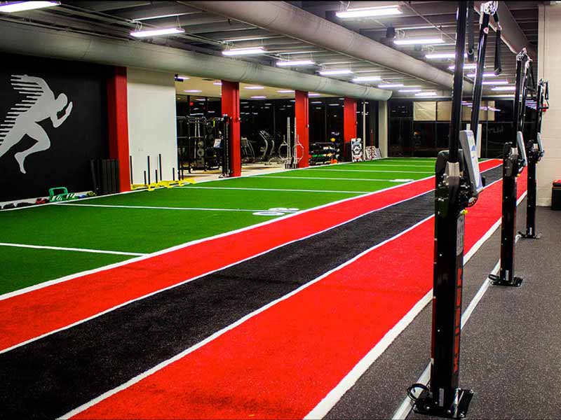 SYNLawn SpeedTurf featured in green, black, and red at Kansas agility training school