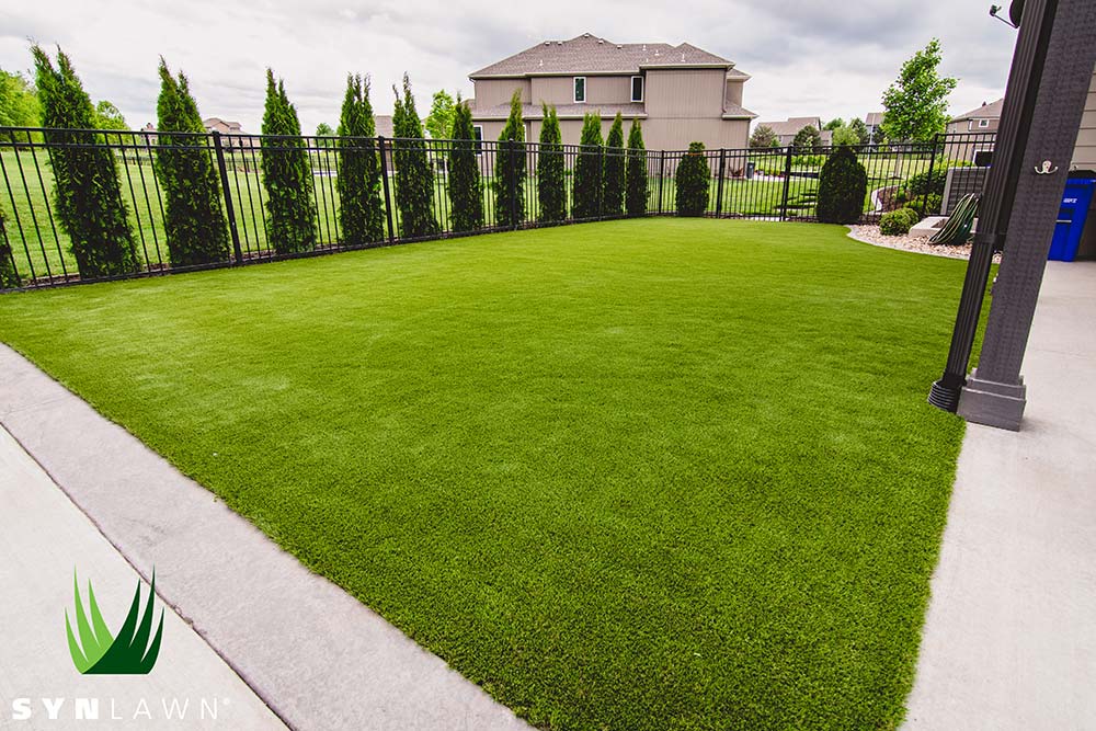 Residential artificial grass lawn
