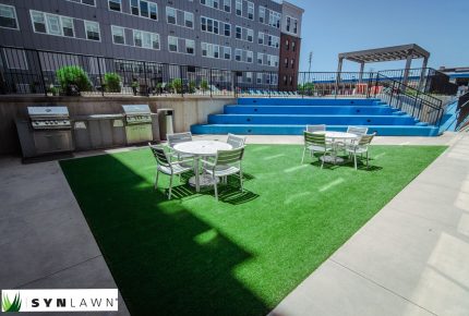 Commercial artificial grass apartment complex