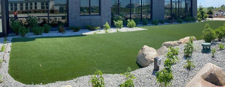 Commercial artificial grass installation from SYNLawn