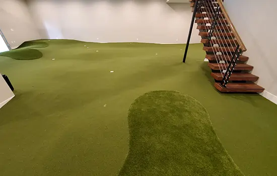 Putting green installed in Kansas City Basement