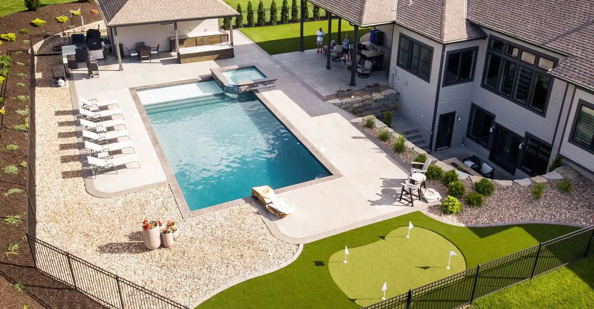 residential artificial grass lawn