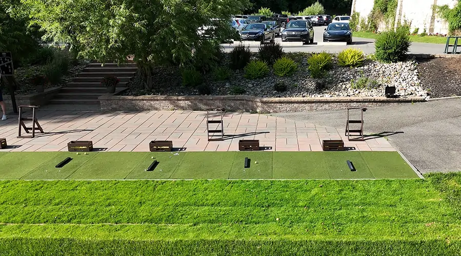 Artificial grass driving range installed by SYNLawn